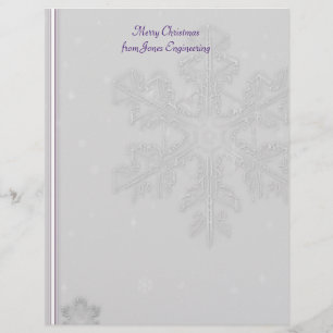 White Snöflingor på Silver med Lila Background