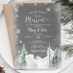 White Snöflingor Tis säsongen som ska gifta sig Inbjudningar