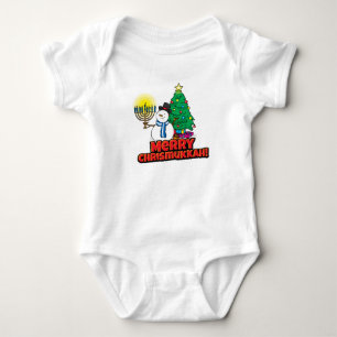 White Snögubbe med Menorah för Chrismukkah T Shirt