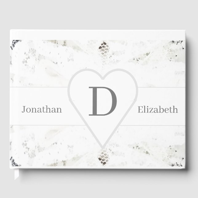 White Snöre Monogrammed Guest Bok (Framsida)