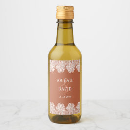 White Snöre om Terracotta Bröllop Mini Vinetikett