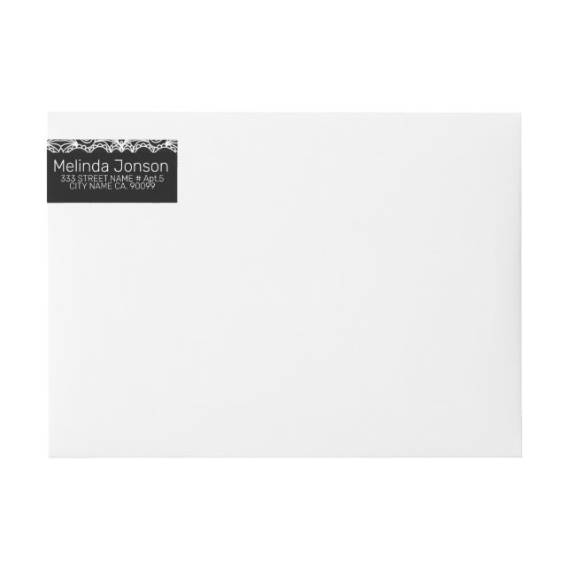 White Snöre over Black Etikettband (Framsidan)