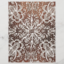 White Snöre på Mörk Wood Scrapbook Papper