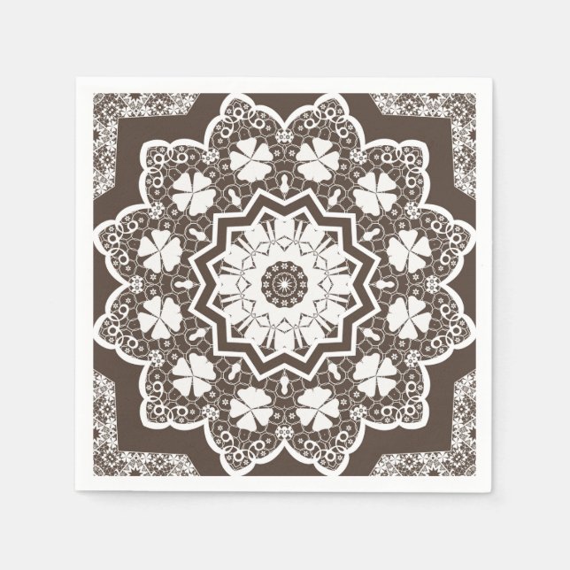 White snöre pappersservett (Framsidan)