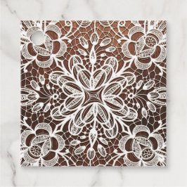 White Snöre Rustic Wood Bröllop Gåvor Etiketter