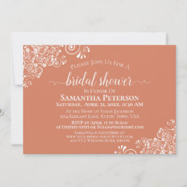 White Snöre Terracotta Coral Elegant Möhippa Inbjudningar