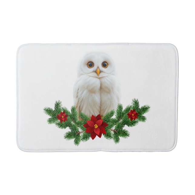 White Snow Christmas Owl Badrumsmatta (Framsidan)