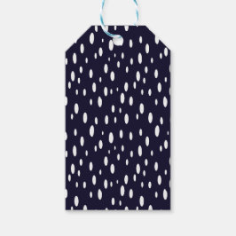 White Snow Dot Pattern Satin Presentetikett