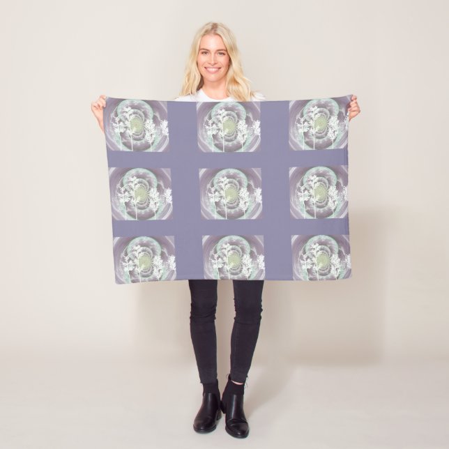 White Snowy Träd Fleece Blanket (På plats)