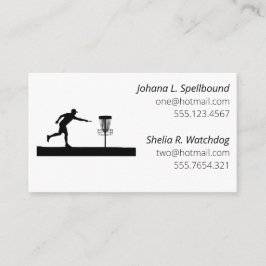 White Social calling card-Disc Golf Visitkort