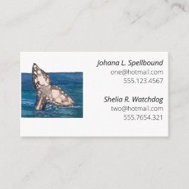 White Social calling card-whale Visitkort