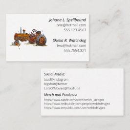 White Social introduction calling card-tractor Visitkort