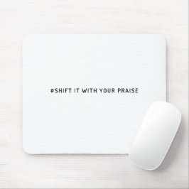 White Social Media Hash Märkre Christian Mouse Pad Musmatta