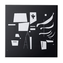 White-Soft and Hard - Kandinsky Kakelplatta