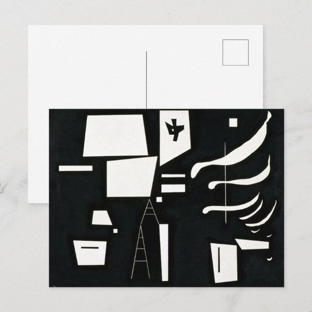 White – Soft och Hard | Kandinsky | Vykort (Fram/baksida)