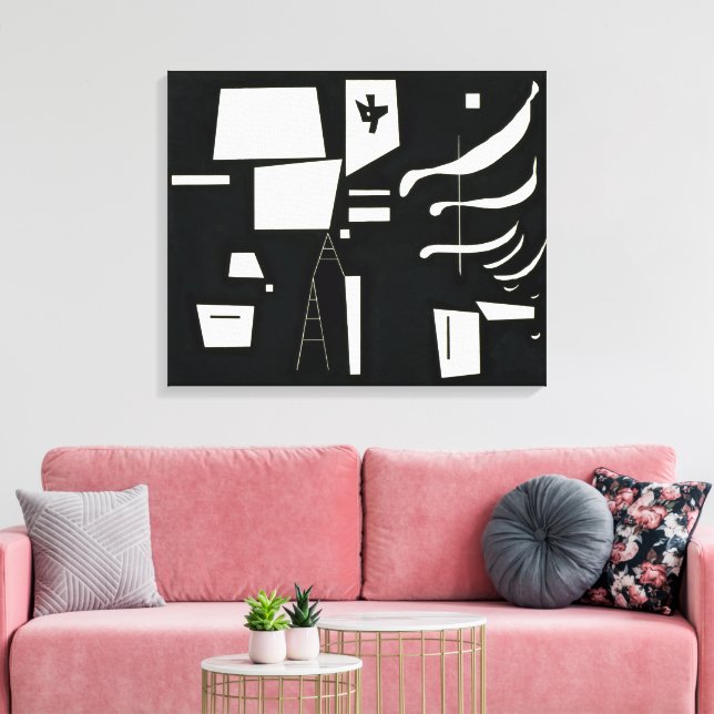 White – Soft och hårt | Kandinsky | Canvastryck (Insitu (Vardagsrum))