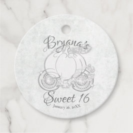 White Sparkling Cinderella Carriage Bröllop Gift Gåvor Etiketter