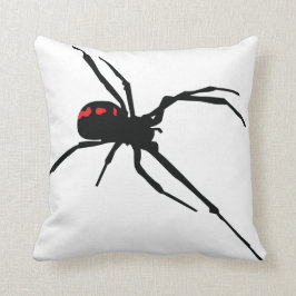 WHITE SPIDER FRONT / BLACK WEB BACK PILLOW KUDDE