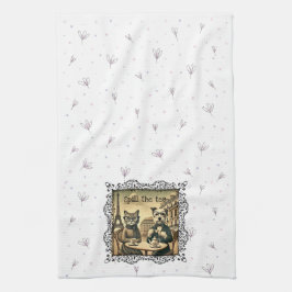 White Spill the Tea Kitchen Towel Kökshandduk