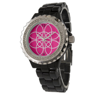 White Spiral på Bright Rosa Armbandsur