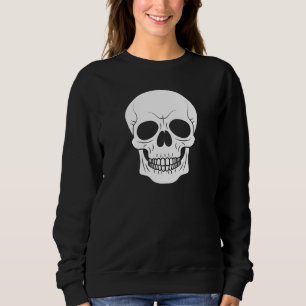 White Spooky Skull Silhouette Simple Halloween T Shirt