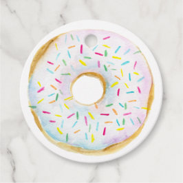 White Sprinkle Donut Baby Shower Tack Gåvor Etiketter