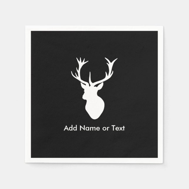 White Stag Head med Antlers Pappersservett (Framsidan)