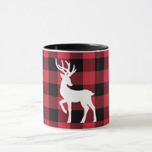 White Stag Red Buffalo Check Mugg