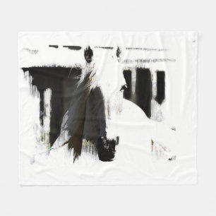 White Stallion Artwork Fleecefilt