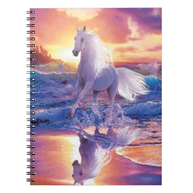 White Stallion Spiral bärbar dator Anteckningsbok Med Spiral (Framsidan)
