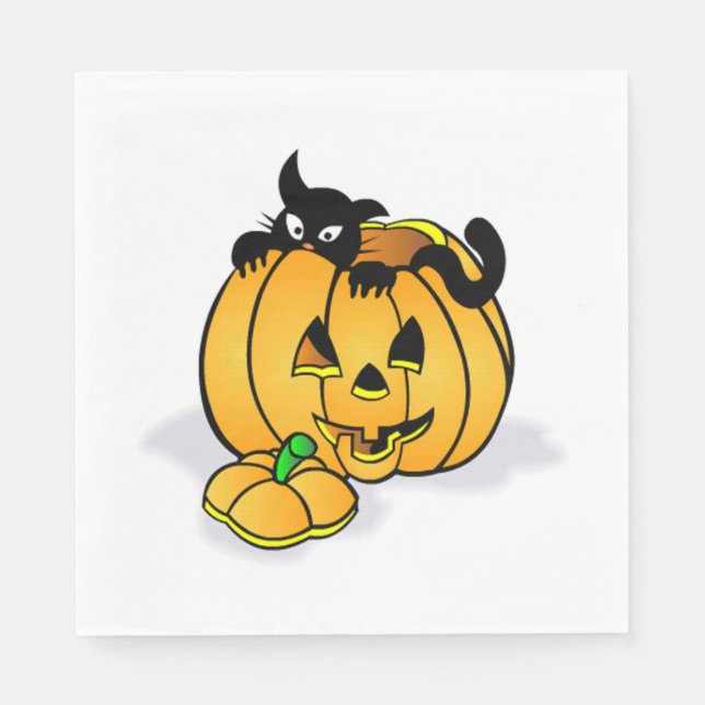 White Standard Luncheon Napkin/Halloween Pappersservett (Framsidan)
