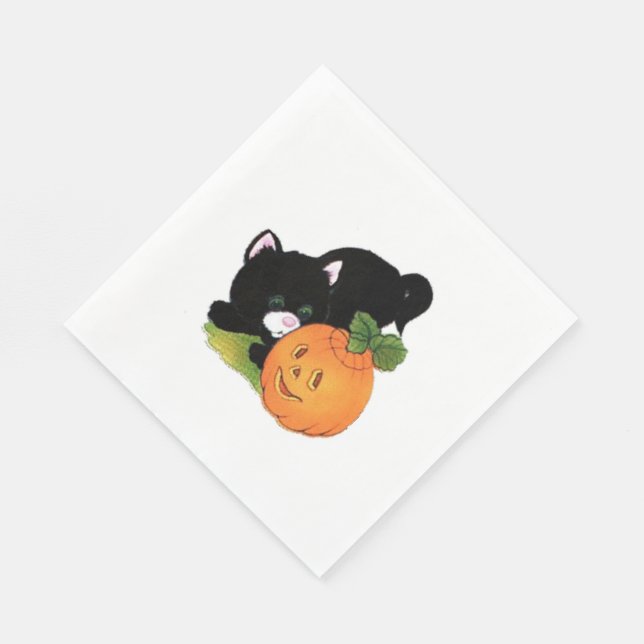 White Standard Luncheon Napkin/Halloween Pappersservett (Hörn)