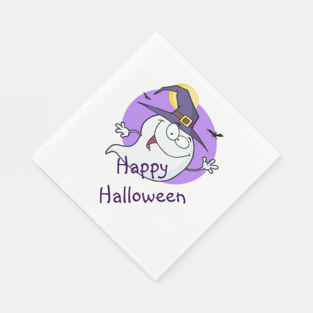 White Standard Luncheon Napkin/Halloween Pappersservett (Hörn)