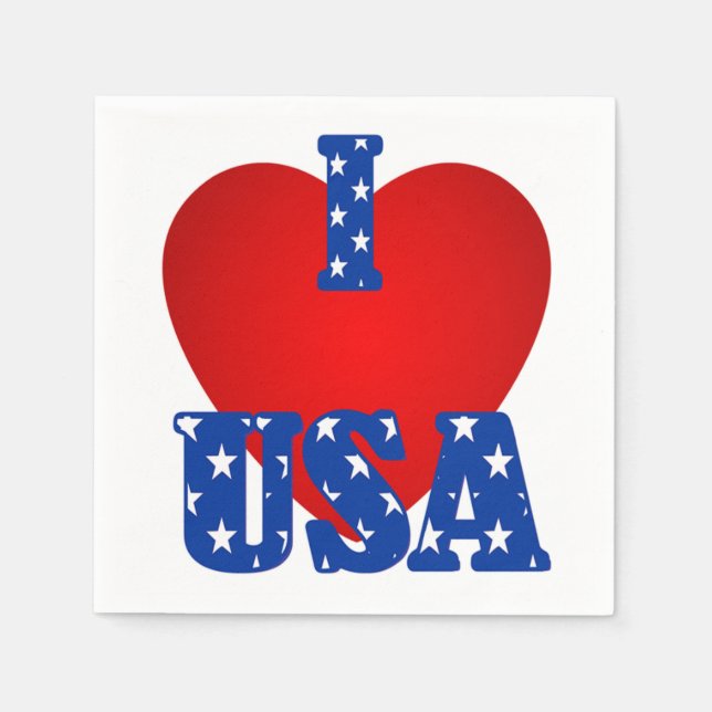 White Standard Luncheon Napkin/Independence day Pappersservett (Framsidan)