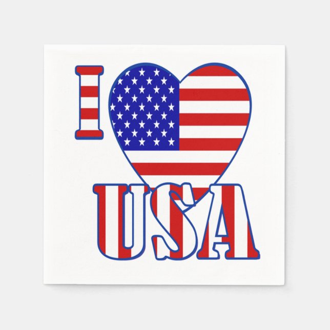 White Standard Luncheon Napkin/Independence day Pappersservett (Framsidan)