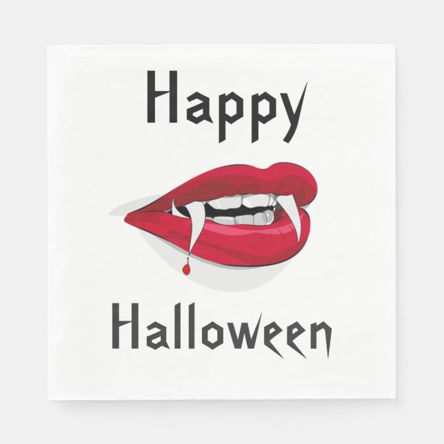 White Standard Luncheon Napkin/Vampire Läppar Pappersservett (Framsidan)