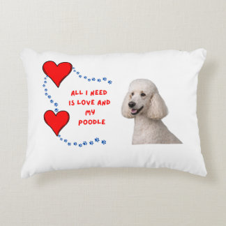 White Standard Poodle | Photorealistic Dog Pillow Prydnadskudde