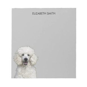 White Standard Pudel Hund Anteckningsblock