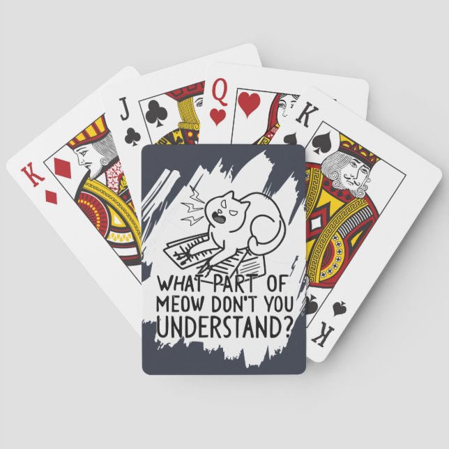 White Stänk Funny Cat Quote Casinokort (Baksidan)