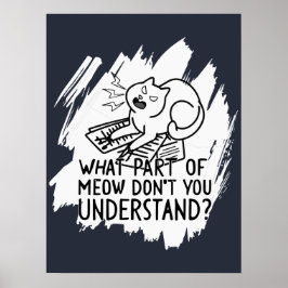 White Stänk Funny Cat Quote Poster