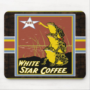 White Star Coffee Frog Mousepad Musmatta