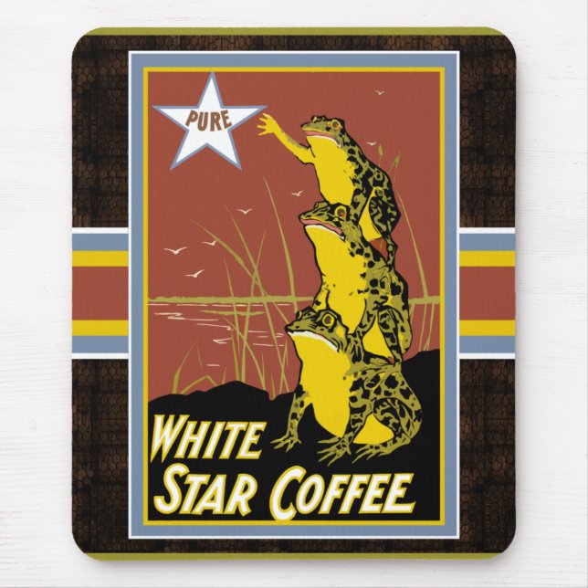 White Star Coffee Frog Mousepad Musmatta (Framsidan)
