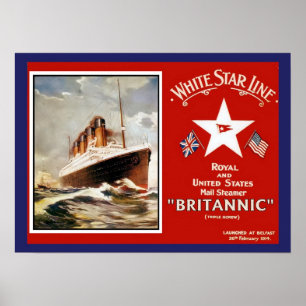 White Star Line Britannic Frakt Poster
