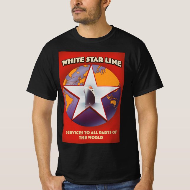 White Star Line Cruise frakt Commercial. T Shirt (Framsida)