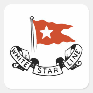 White Star Line Logo Fyrkantigt Klistermärke