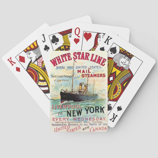 WHITE STAR LINE OCEANPOSTÅNGARE CASINOKORT (Baksidan)