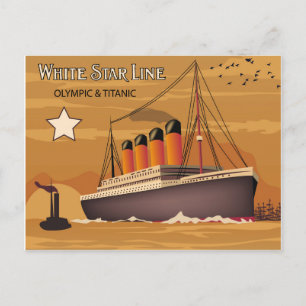 White Star Line, Olympic och Titanic Oversea Farty Vykort
