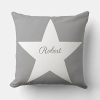 White Star Modern Snyggt Grått Background Monogram