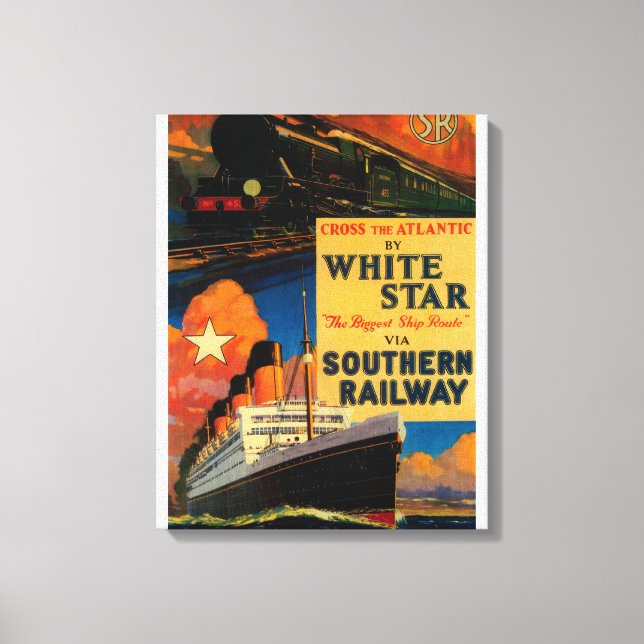 White Star SR Vintage PosterEurope Canvastryck (Framsida)