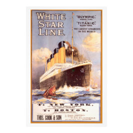 White Star Titanic och Olympic Vintage affisch Fototryck